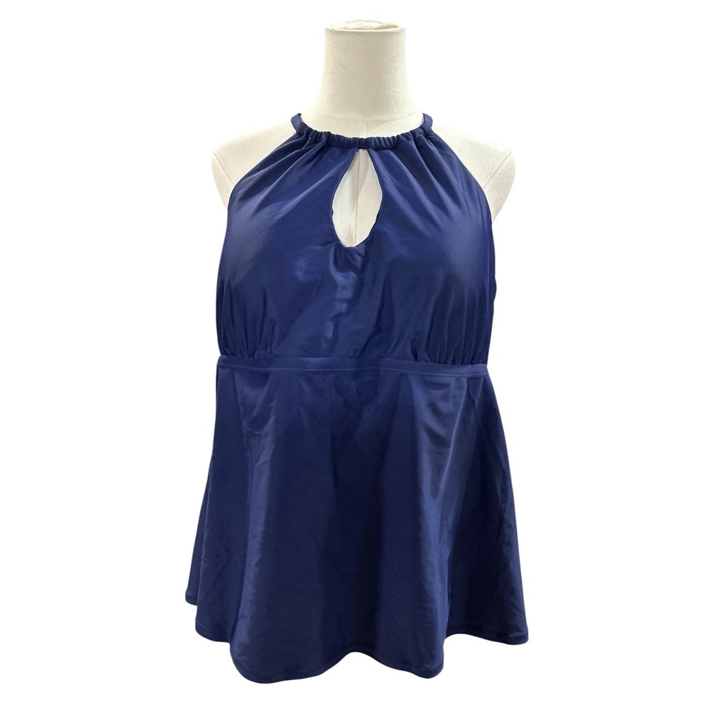 Raisins Curve Women's Rosalie Underwire Tankini Swim Top 22W Navy Blue D840025